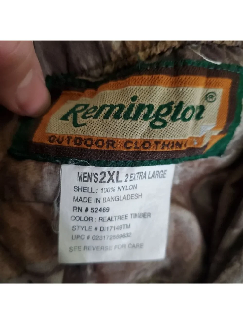 Remington Pants Mens 2XL Green Camouflage Nylon Drawstring Cargo *Read*